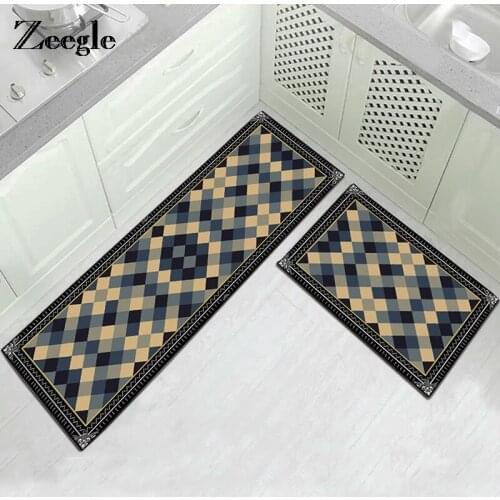 Zeegle Kitchen Floor Mat Rugs Entrance Doormats Anti-slip Carpet For Living Room Bedroom Bedside Mats Sofa Table Floor Mats