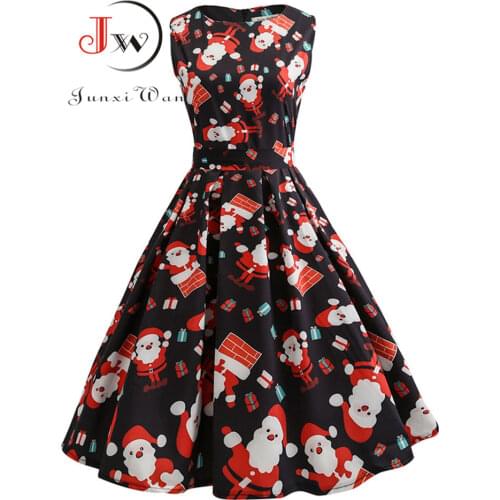 Women Sexy Sleeveless A-line Party Dress Elegant Midi Swing Vintage Dresses Casual Floral Print Christmas Tunic Plus Size Belt