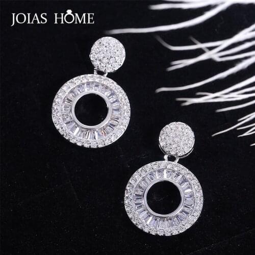 JoiasHome 925 Sterling Silver Earrings Vintage White Beads with Coin Shape Suitable for Womens Wedding Gift Jewellery