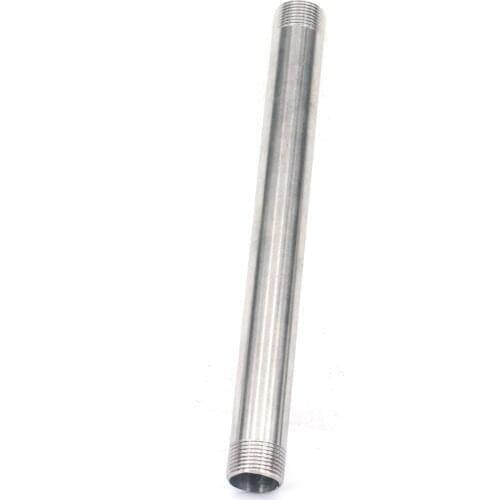 1" BSP Equal Male Thread Length 300mm 304 Stainless Steel Long Straight Pipe Fitting Connector Adapter