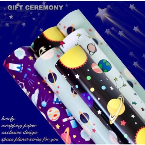 10pcs/lot Space Gift Wrapping Paper Universe Planet Starry Sky Birthday Gift Paper Student Book Cover Paper