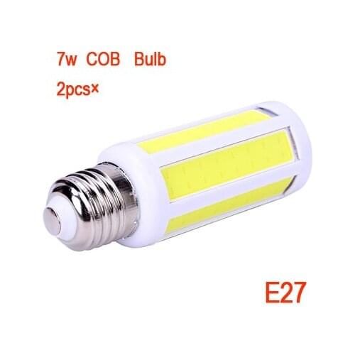 2pcs/lot Powerful 7W COB LED lamp E27 AC 220V Super Bright LED Corn Bulb Cool/Warm White Light 108 Chip SMD COB Free Shipping