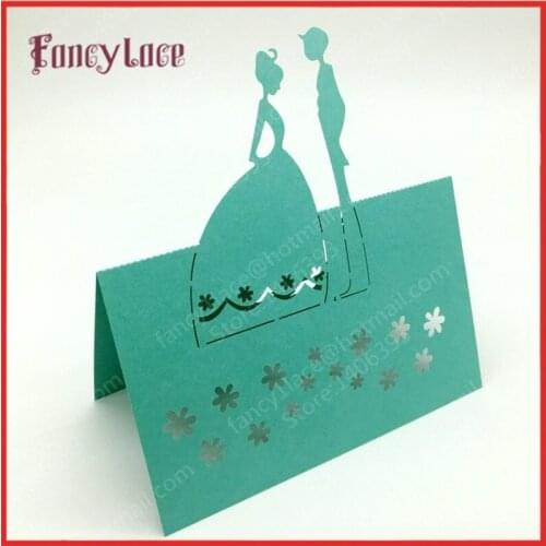 50X/Lot Elegant Hollowed Out Bride And Groom Table Place Card Holder Wedding Decoration Centerpieces Decoracao Casamento Favors