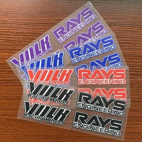 8PCS Car wheels Sticker JDM Rays Engineering VOLK Racing TE37 Wheel decals sticker Emblem