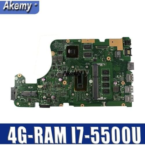 Akemy X555LD Laptop motherboard For Asus X555LD X555LDB X555LA X555LB X555L X555 Test original Mainboard 4G-RAM I7-5500U