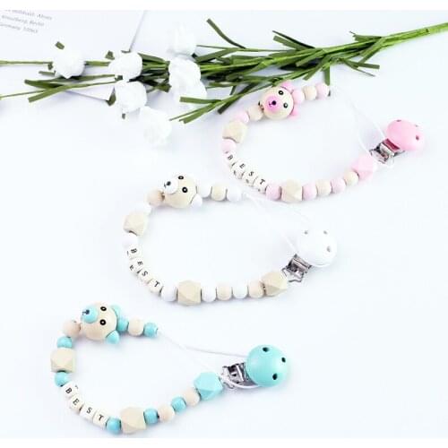 Pacifier Clip Chain Baby Infant Soothie Accessories Silicone Beads Paci Holder Clips Teether Prevent drop down Toy 0805-4