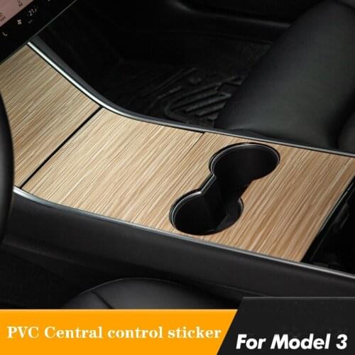 Center Console Wood Wrap Sticker Console Grain Accessories For Tesla model 3 Telsa Model Y