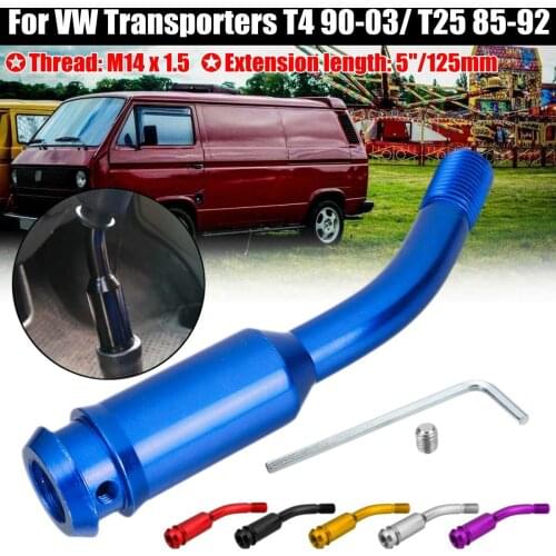 Car Aluminum Gear Shifter Stick Lever 5 Inch Bend Extension Shift Knob Extender For VW Transporters T4 1990-2003 T25 1985-1992