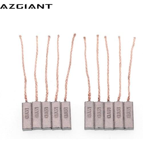 AZGIANT 10pcs For Volkswagen Hyundai Ford Auto Generator Carbon Brush Regulator Rear Line 4.5X6.5X19mm