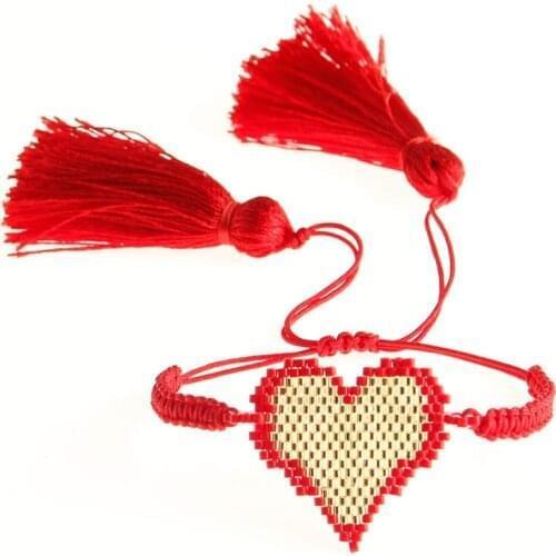 Go2Boho Heart Bracelet Women Miyuki Beaded Bracelets Friends Gift Tassel Pulseras Beads Jewelry Handmade Bileklik Free Delivery