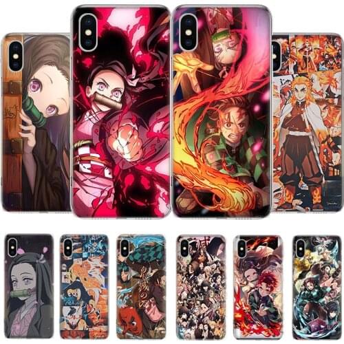 Anime Kimetsu No Yaiba Demon Slayer Phone Case For iPhone 11 12 6 6s 7 8 Plus X XS XR Pro Max MINI 5 5s SE Cover Coque soft Sili