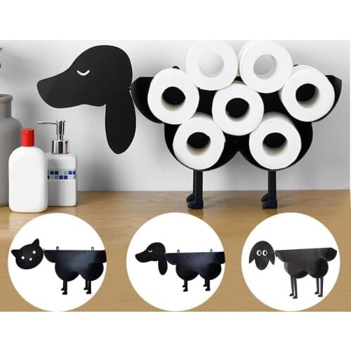 Sheep Decorative Toilet Paper Roll Holder Tissue Storage Stand Rack Cast Iron Roll Paper Storage Bathroom Kitchen Accessories