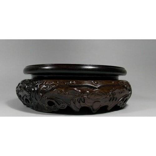 Wood round base Display stand for vase incense burner teapot statue 4.5 inch