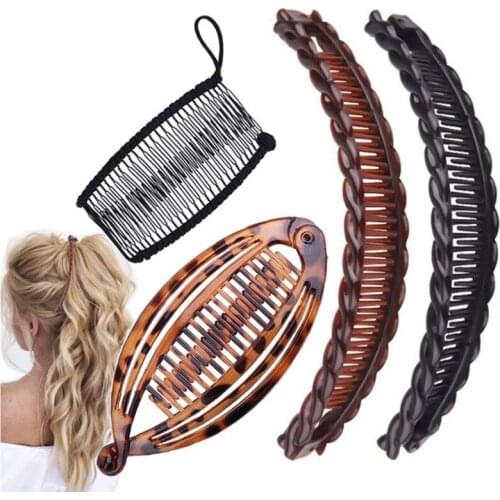 Women Banana Hair Clip Lazy Hair Comb Stretchable Magic DIY Ponytail Hoder Hair Accessories Professional Hair Grip Pins For Girl