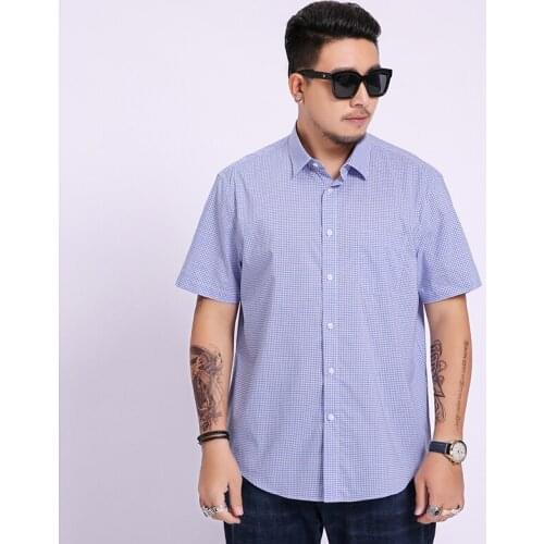 8XL 7XL 6XL 5XL 4XL summer men large size shirt formal plus size big shirt wedding plaid short sleeve big sale Business shirts