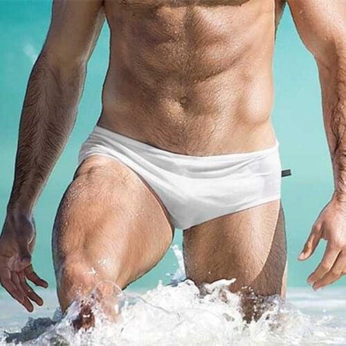 Men Swimsuits Briefs Man Swimwear Swim Brief Shorts Surf Board Wear 2018 Man Sexy Solid Swimming Trunks Gay Swimming Trunks