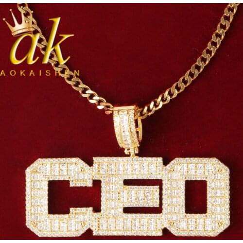 Custom Name Necklace Baguette Letter Hip Hop Rock Jewelry