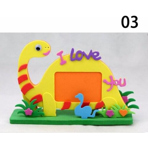 DIY Kits Educational toys Bee Owl Giraffe EVA Photo Frame Foam Dinosaur Elephant Cow Turtle Craft Toy Kids