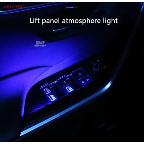 For Toyota RAV4 2019 2020 5th Window Lift Panel Stickers Glass Switch Door Ambience Light Decoration