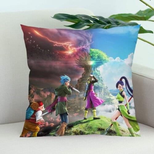 New Arrival DRAGON QUEST Pillow Cover Bedroom Home Office Decorative Pillowcase Square Zipper Pillow Cases Satin Soft