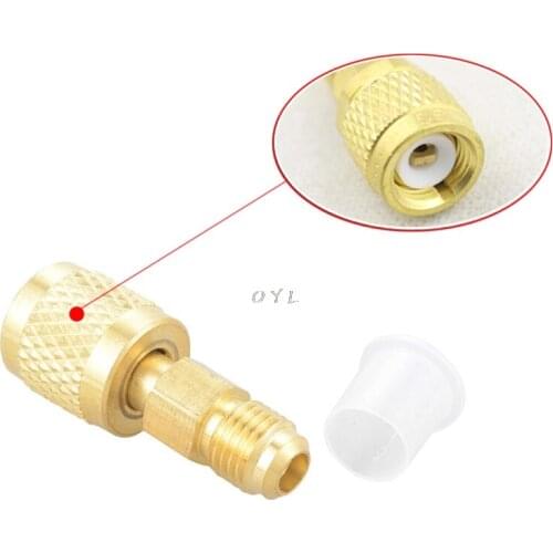 New R410a Brass Adapter Joints 1/4" Male To 5/16" Female Charging Hose To Pump