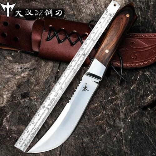 Voltron Self-defense military knife, D2 steel high hardness straight knife, survival saber retired portable outdoor knife