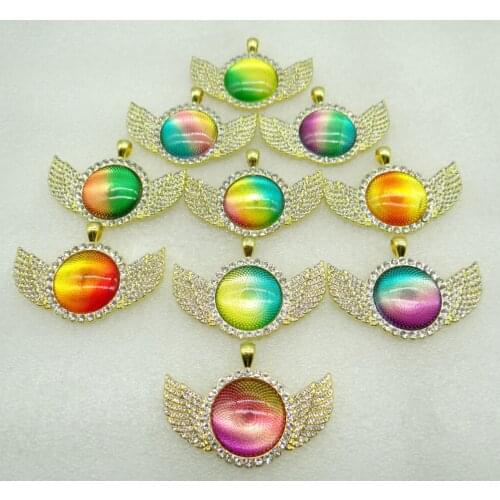 2020 8PC Natural Stone Quartz Crystal Brazil Opal aventurine Round Shaped Pendant Diy Jewelry Making necklace for woman man