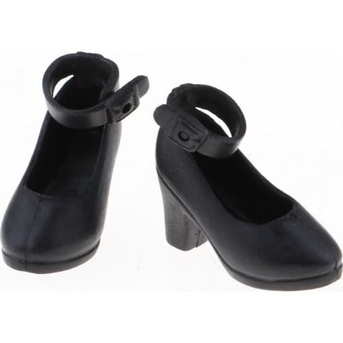 Casual Ankle Boots Shoes for 1/6 BJD Doll Party Wear High Heeled Shoes Black