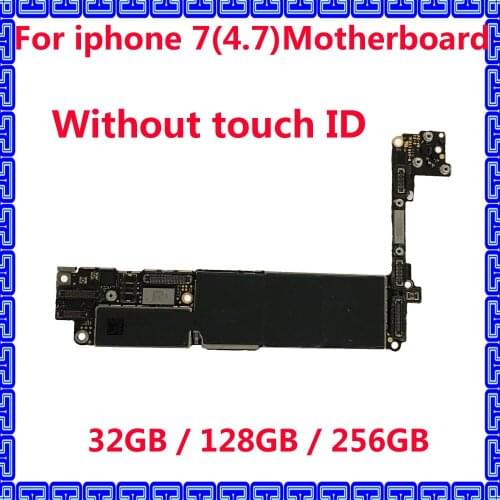 Unlocked iCloud motherboard without touch ID for iphone 7 32GB 128GB 256GB Original IOS system circuits mainboard with chips