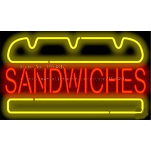 Sandwiches SUBA BREAD Neon sign Real Glass Tube Bulbs Light Bar Beer Club Decoration Signboard drink Deli Shop Store 19"x15"