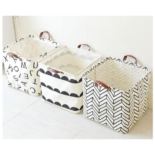 Foldable Laundry Basket Waterproof Sundries Bucket Kids Toys Storage Basket Dirty Clothes Home Organizer Laundry Hampe white