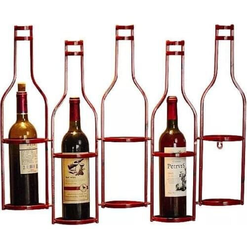 European-style red wine rack wall hanging living room dining room bar wine cabinet wine bottle holder Metal wine rack wall