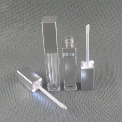 LED Acrylic Lipgloss Tube 7ml Silver Lip Glaze Tube with Mirror Makeup Labial Glair Lip Gloss Bottles Packaging 20pcs/lot