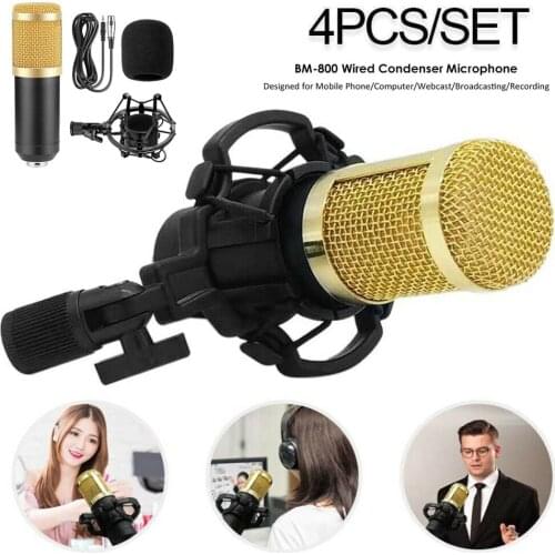 Universal Condenser Microphone Kit Audio for Computer Condenser Microphone Home Studio Professional Sound Recording Mic Kit