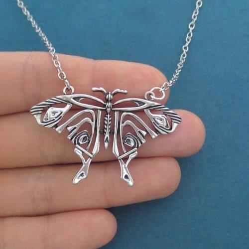 New Gothic Vintage Silver Color Necklace Hollow Butterfly Pendane Necklace for Women goth Goblincore metal female Collar collier