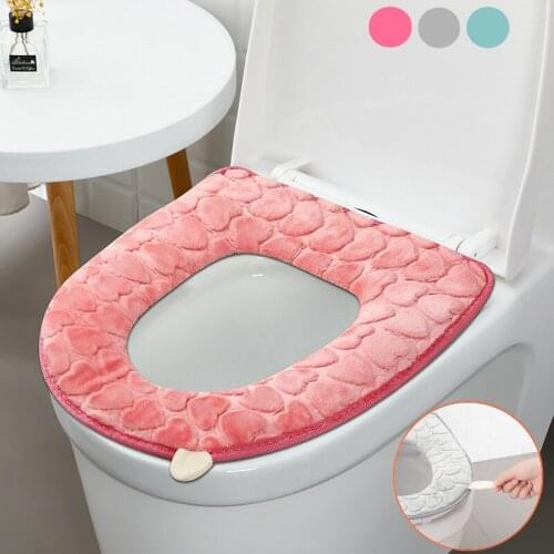1Pc Winter Soft Warm Toilet Seat Cover Washable Household Bathroom Closestool Cushion Home Bathware