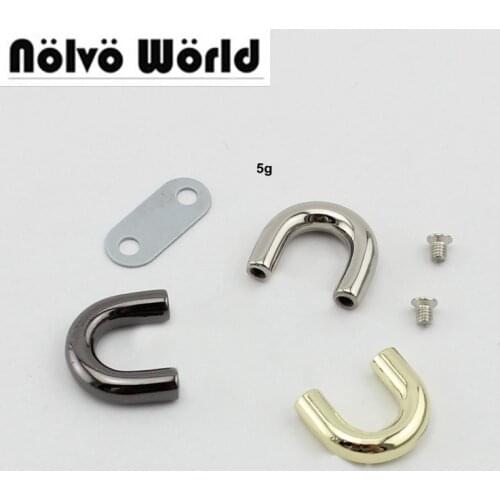 10-100pcs High quality Inside 10mm DIY handbag metal accessory,arch bridge fashion connector accessory bridge u ring