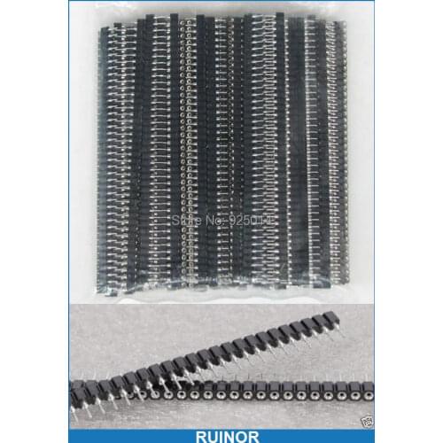 100pcs 1x40 Pin 2.54mm Single Row Round Female jack Header for Programmer IC PCB