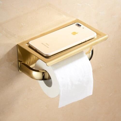 304 stainless steel tissue box toilet toilet paper box drawer paper box roll paper shelf mobile phone support free of punching