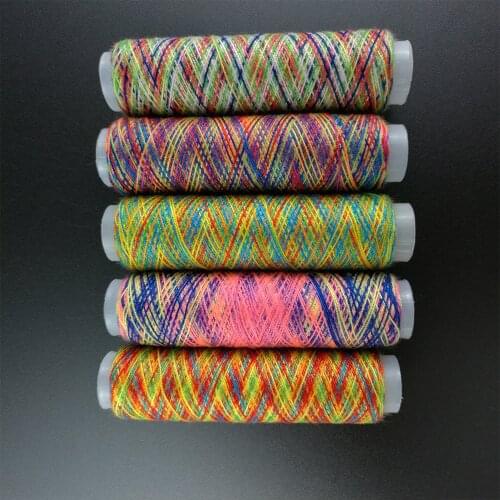5Pcs/pack Rainbow Color Sewing Thread Hand Quilting Embroidery Sewing Thread for Home DIY Sewing Accessories Supplies Gifts
