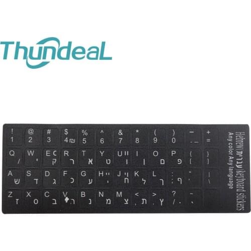 5Pcs Waterproof Hebrew English Keyboard Sticker Russian Hebrew Keycaps Stickers Cover Skin Paster Tags Strong Viscosity Alphabet