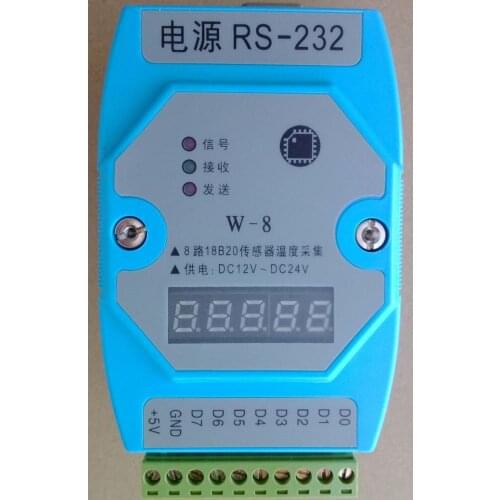 8-channel 18B20 Sensor Temperature Acquisition Module Inspection Instrument Inspection Table MODBUS RTU 232 Interface