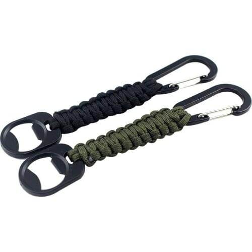 A340 Outdoor travel, handmade umbrella rope, braid, carabiner, lifesaving, survival, keychain, bottle opener 5 pcs/pack