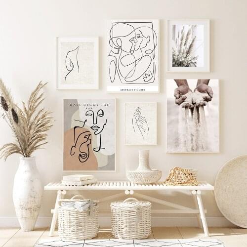 Matisse Abstract Painting Figure Wall Art Line Woman Canvas Prints Vintage Boho Style Poster Picture for Living Room Decor