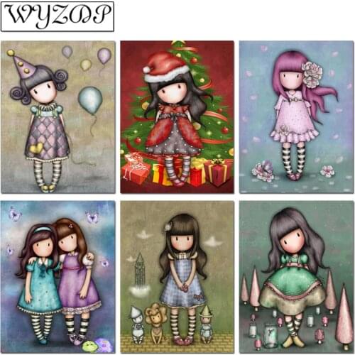 5D Diamond painting Cartoon girl Picture Full Square/Round Diamond Embroidery Cross stitch Gift Kits Home decorWYZWYZ201005
