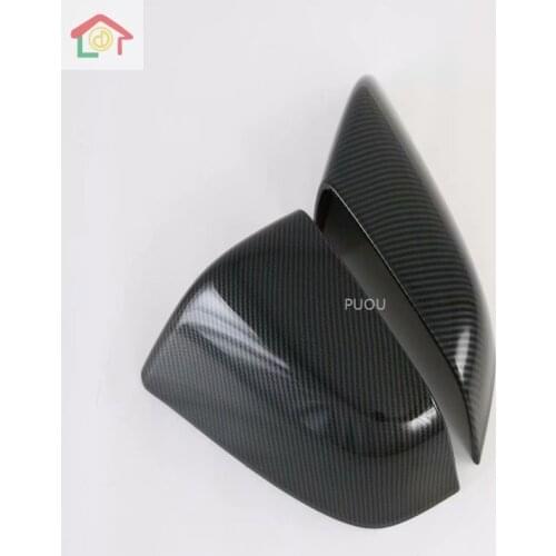 Car Rear view Mirror Cover Side for Tesla Model S Car Rear view Mirror Cover ABS Water transfer carbon fiber 2pcs/Set 5.0