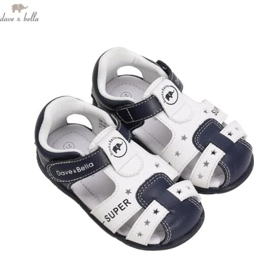 DB18133 Dave Bella summer fashion baby boys patchwork sandals new born infant shoes boy sandals casual shoes