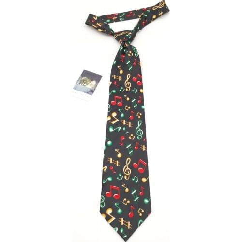 Colorful Notes 10cm Silk Black Background Dark Pattern Wide Head Tie Personalized Customization Student Trendy men ties women
