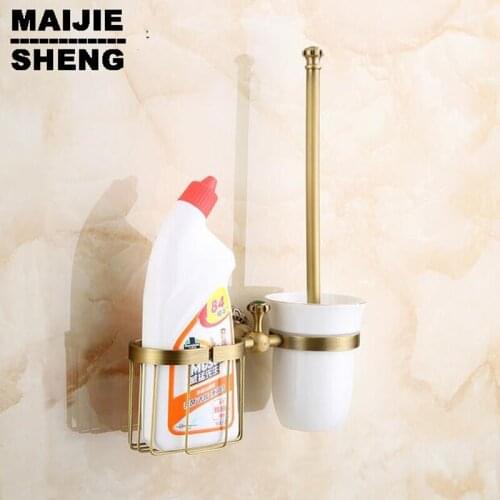 Bathroom copper antique bathroom toilet brush holder suits Archaize toilet holder Bathroom hardware accessories Toilet brush
