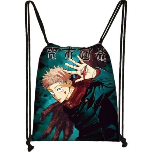 Anime Jujutsu Kaisen Yuji Itadori Cartoon Kids Drawstring Backpack Shopping School Traveling Party Bags Gift 38*32CM